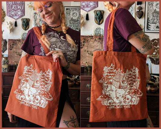 Tote bag Cabane de BabaYaga couleur citrouille