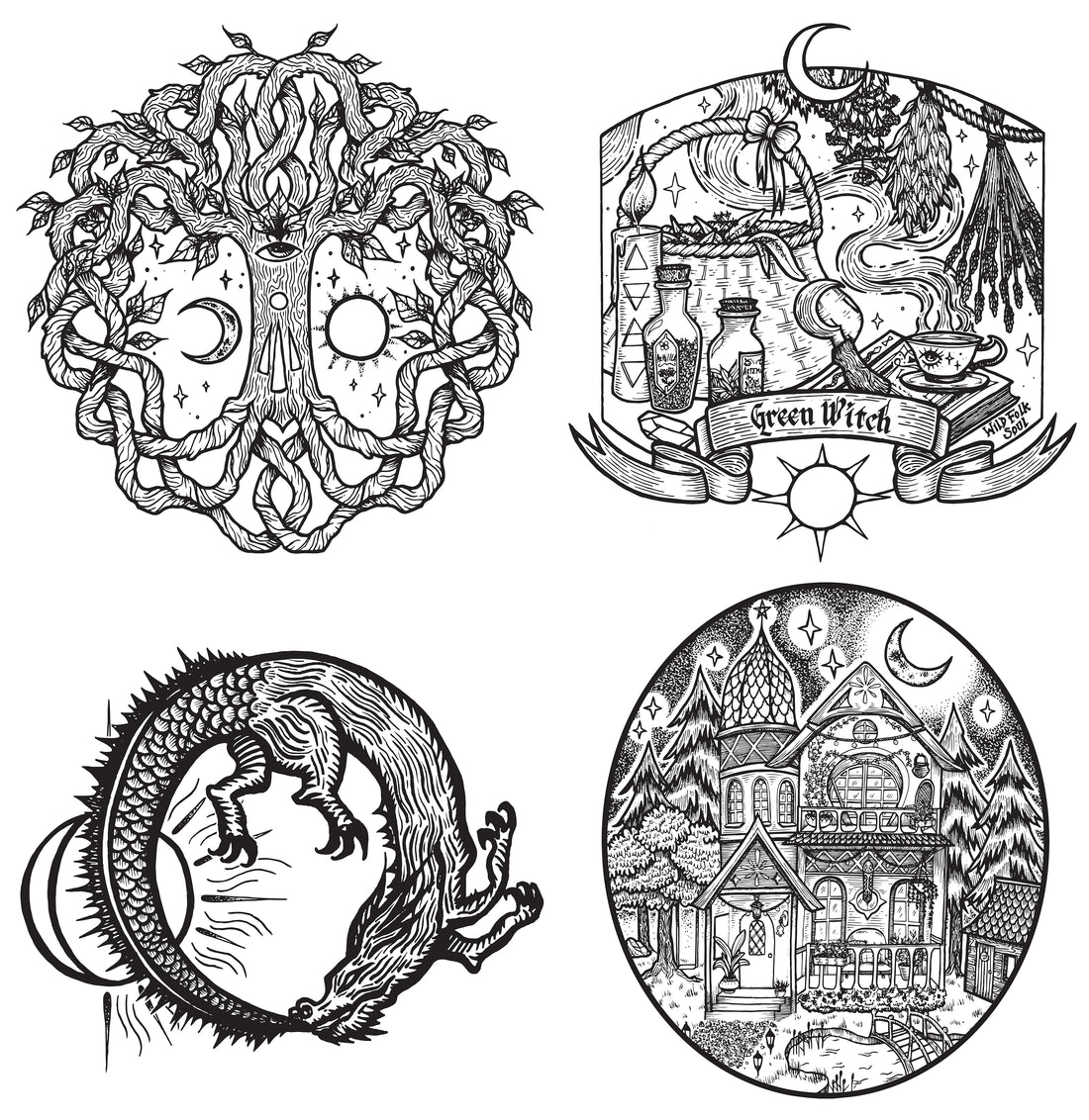 Les 4 illustrations magiques de Litha....