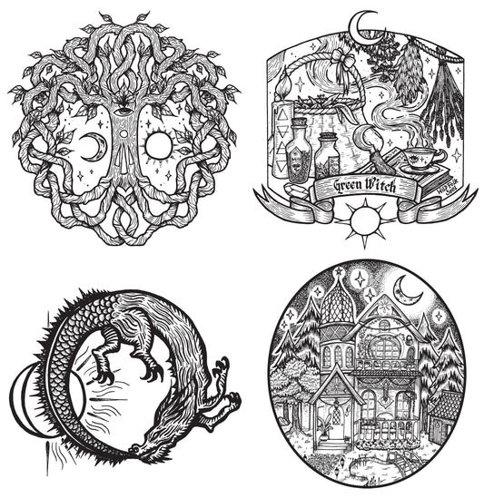 Les 4 illustrations magiques de Litha....