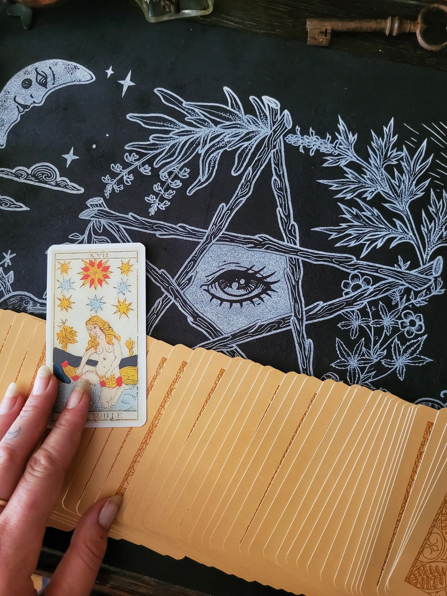 Tapis de tirage de Tarot - Symboles de Divination