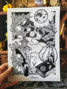 Affiche Samhain & fiche magique  - format A4