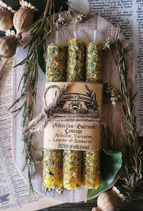 Handmade pure beeswax intention candles - Protection, Healing, Courage 