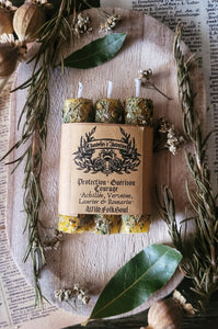Handmade pure beeswax intention candles - Protection, Healing, Courage 