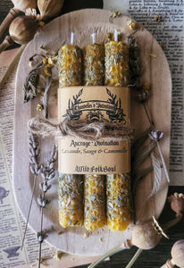 Handmade pure beeswax intention candles - Anchoring, Divination 