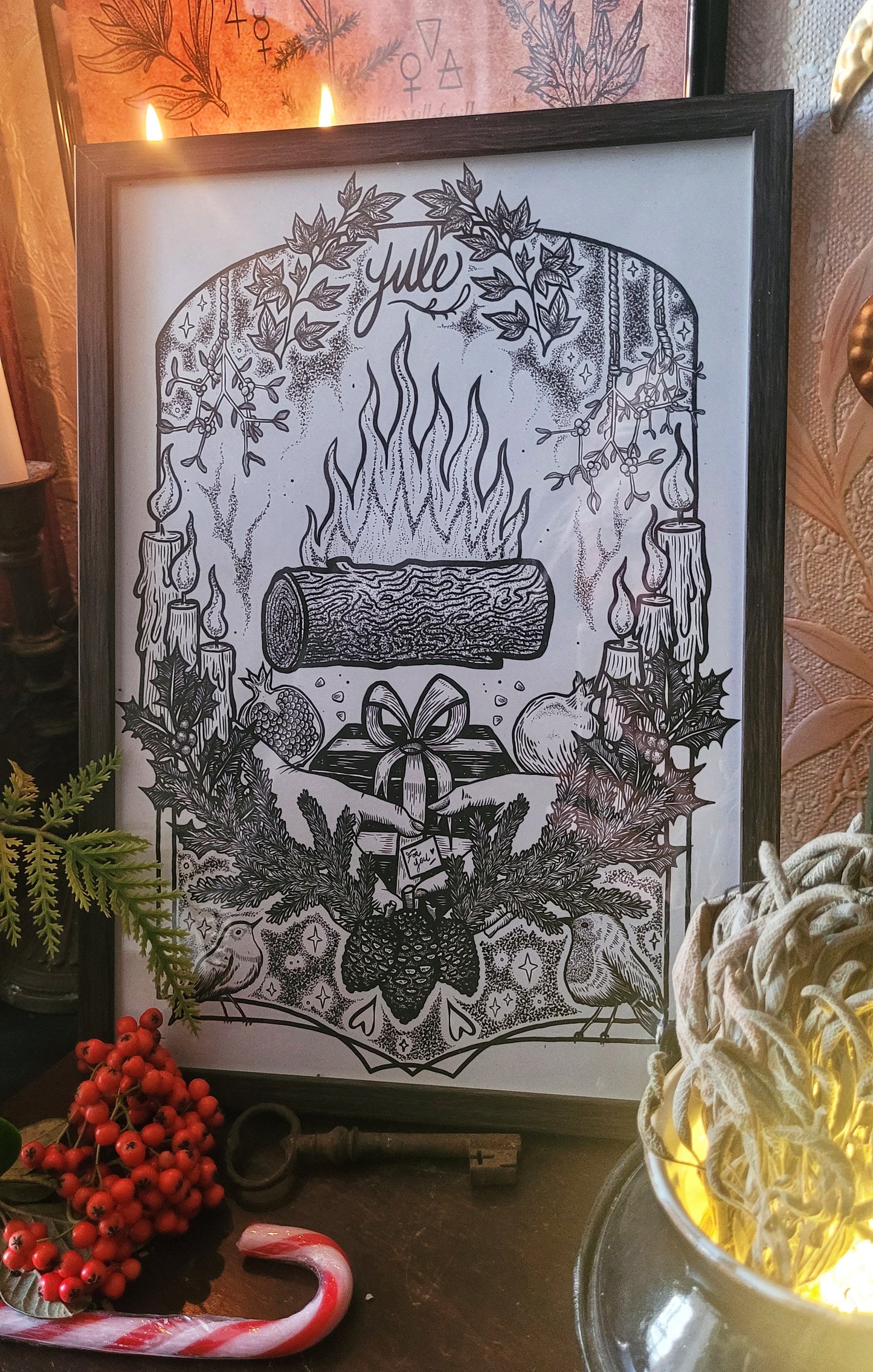 Affiche Sabbat de Yule & fiche magique  - format A4