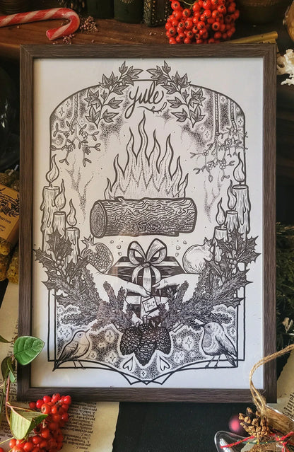 Affiche Sabbat de Yule & fiche magique - format A4 - WildFolkSoul