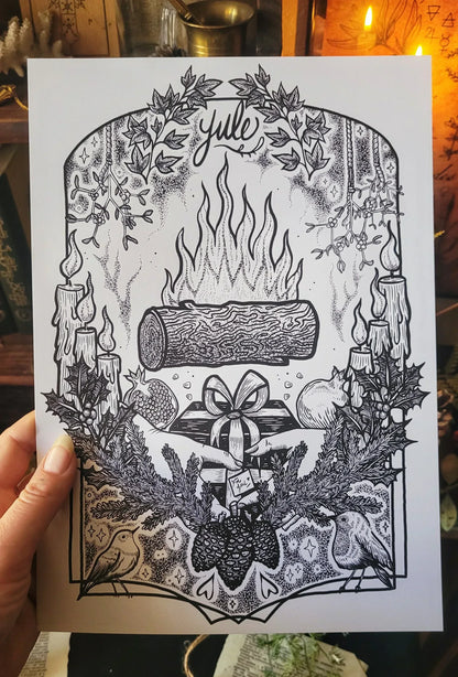 Affiche Sabbat de Yule & fiche magique - format A4 - WildFolkSoul