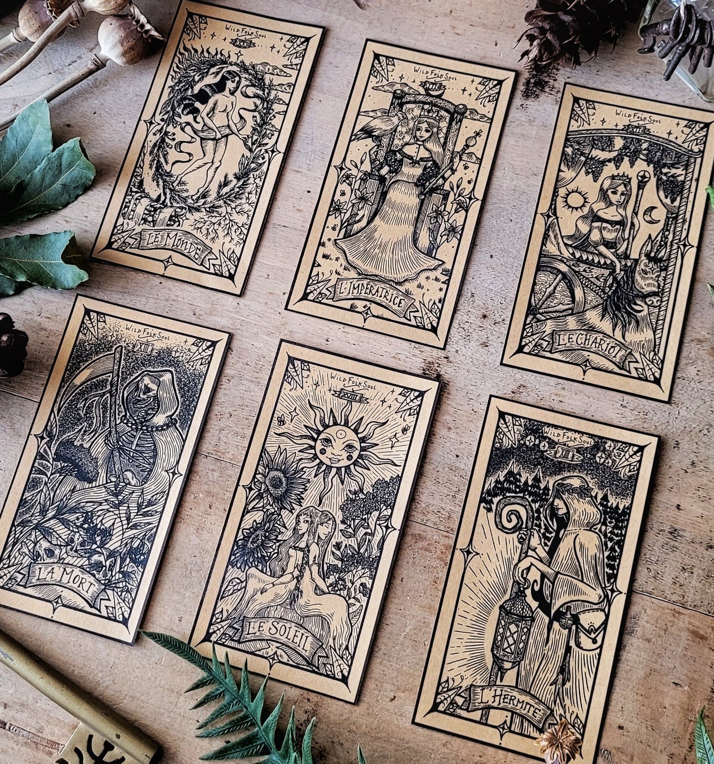 Autocollants Arcanes de Tarot (6 au choix)