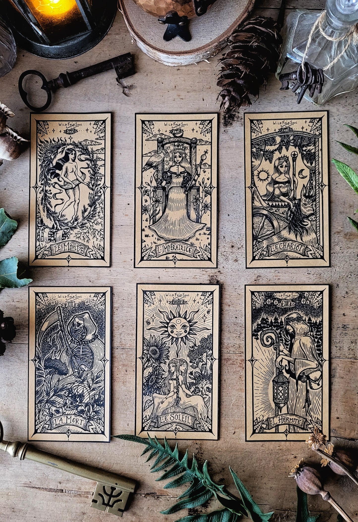 Autocollants Arcanes de Tarot (6 au choix)