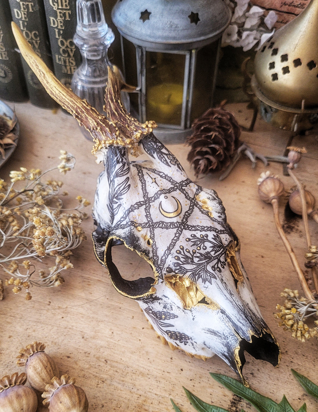 Sublimated Herbal Pentacle Skulls