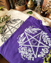 Load image into Gallery viewer, Herbal Pentacle Tote bag - 4 colors