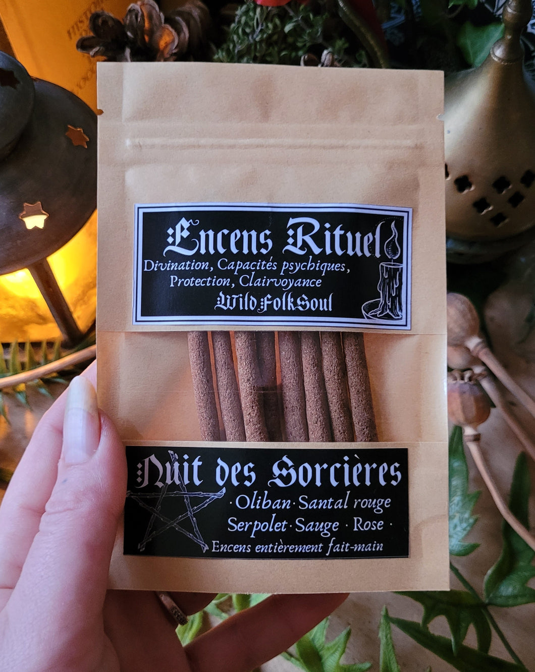 Encens Rituel Nuit des Sorcières - Divination, Capacités psychiques, Protection, Clairvoyance -