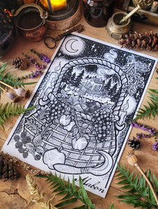 Affiche Sabbat de Mabon & fiche magique  - format A4