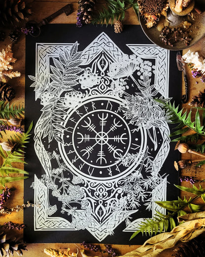 Affiches sérigraphiées Runes & Roots - Format A3 - WildFolkSoul