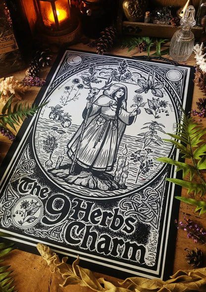 Affiches sérigraphiées Le Charme des 9 Herbes - Format A3 - WildFolkSoul