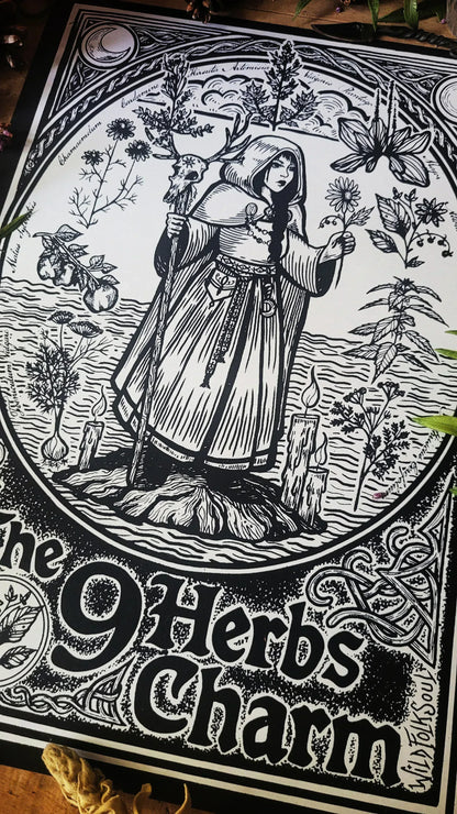Affiches sérigraphiées Le Charme des 9 Herbes - Format A3 - WildFolkSoul