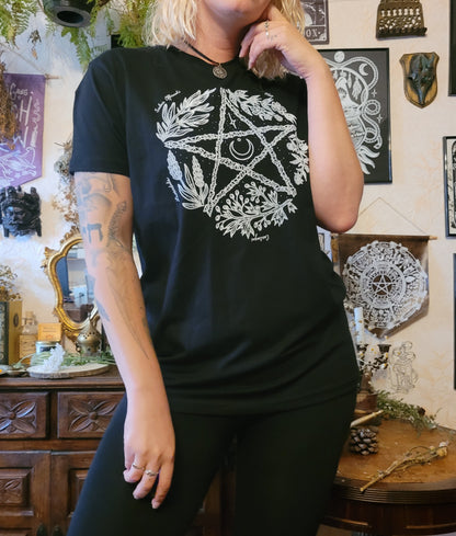 Herbal pentacle unisex t-shirts 
