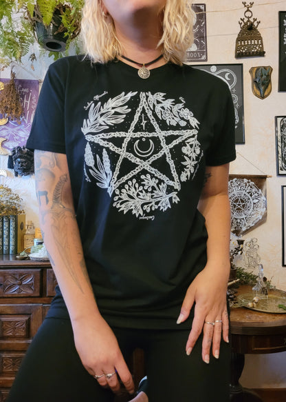 Herbal pentacle unisex t-shirts 