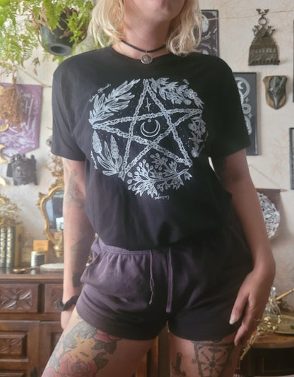 Herbal pentacle unisex t-shirts 