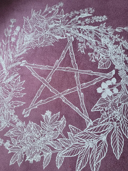 Tapis D'autel - Pentacle de l'Herboriste (floral version)