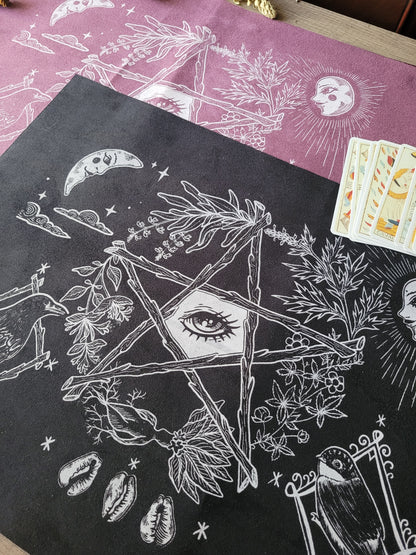 Tapis de tirage de Tarot - Symboles de Divination