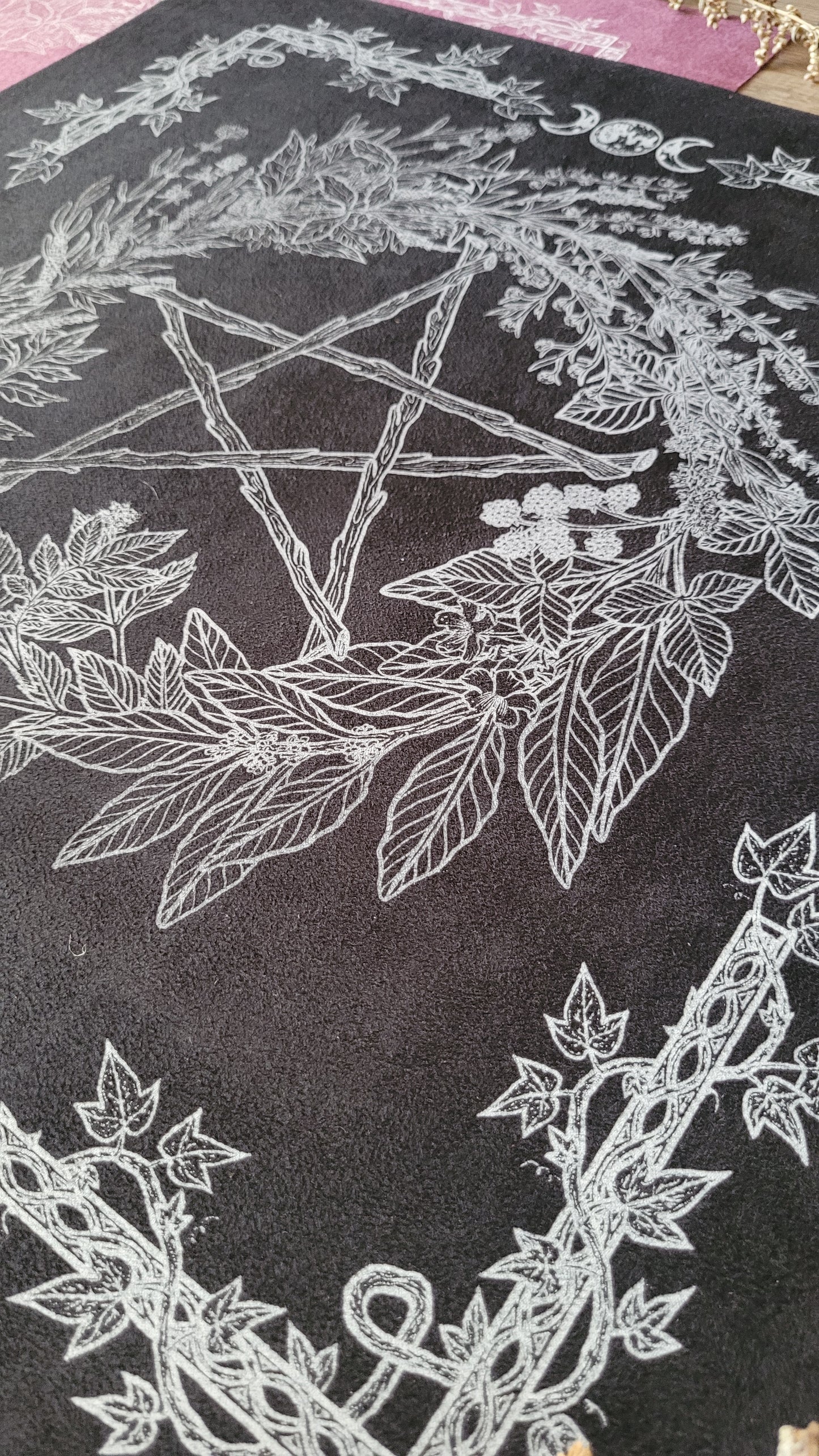 Tapis D'autel - Pentacle de l'Herboriste (floral version)