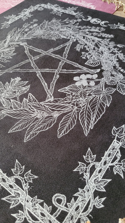 Tapis D'autel - Pentacle de l'Herboriste (floral version)