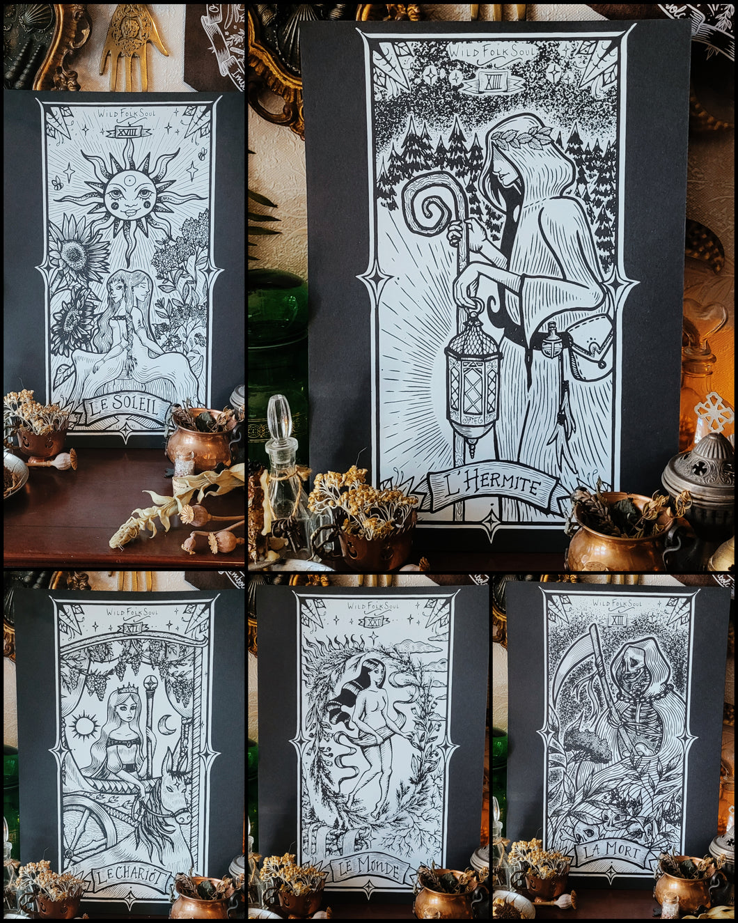 Affiches sérigraphiées Arcanes de Tarot - A3