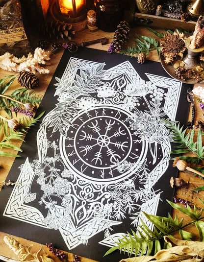 Affiches sérigraphiées Runes & Roots - Format A3 - WildFolkSoul