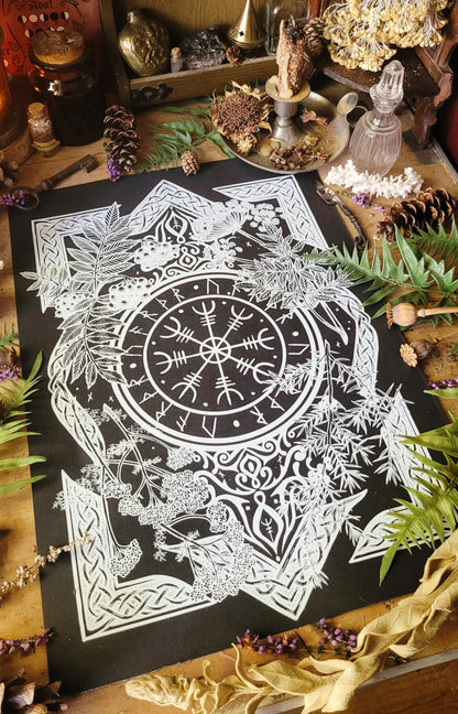 Affiches sérigraphiées Runes & Roots - Format A3 - WildFolkSoul