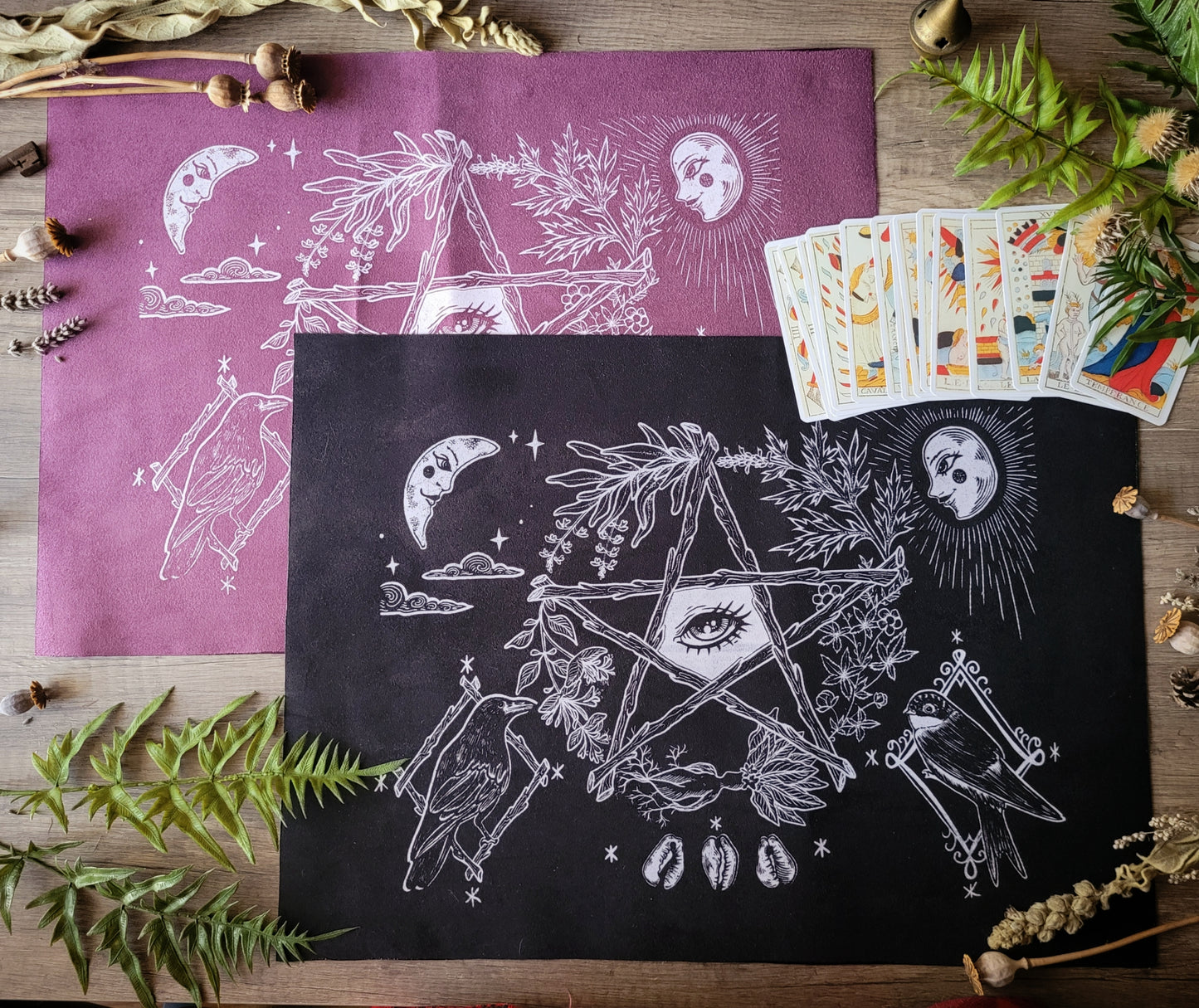 Tapis de tirage de Tarot - Symboles de Divination