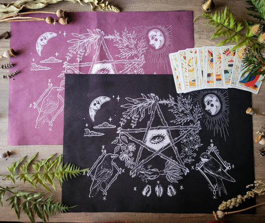 Tapis de tirage de Tarot - Symboles de Divination