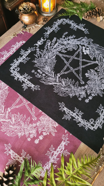Tapis D'autel - Pentacle de l'Herboriste (floral version)