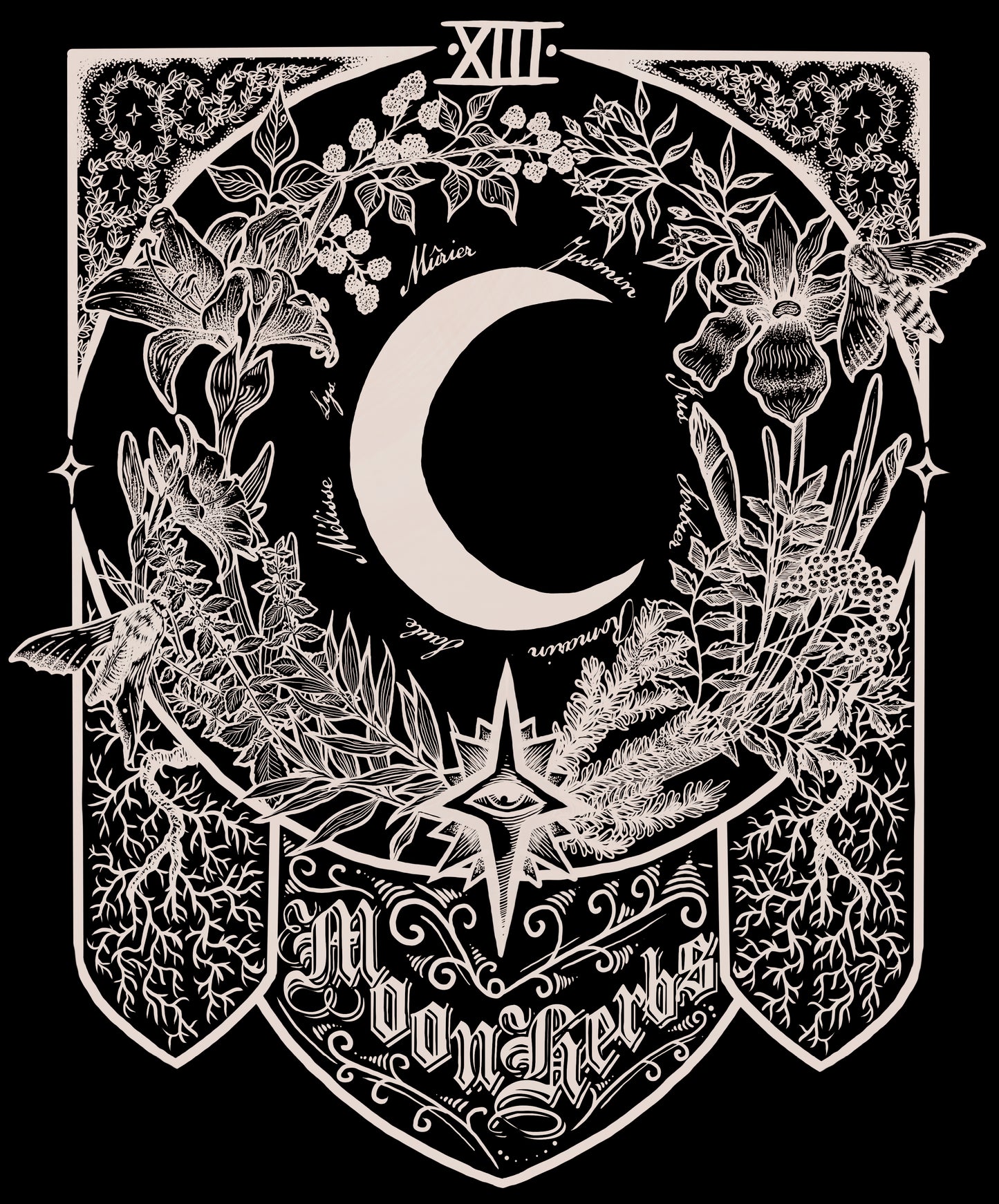 Moon Herbs - Tee shirt unisexe (reste S/M/L)