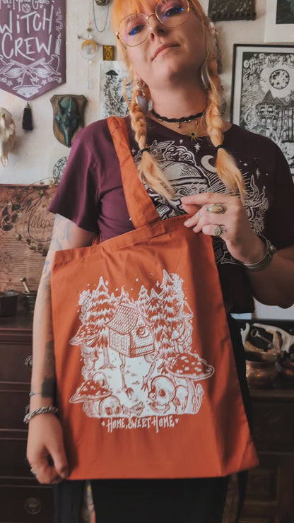 Tote bag Cabane de BabaYaga couleur citrouille