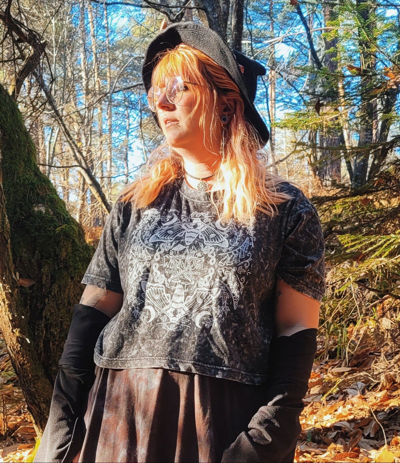 Mystic Midnight - Crop Top gris