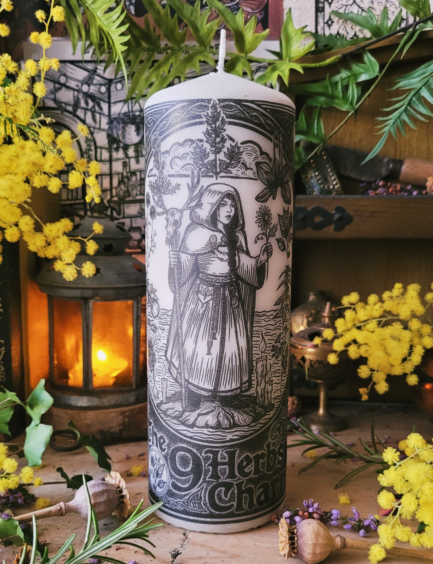 Bougie pilier - Charme des 9 Herbes / Lacnunga