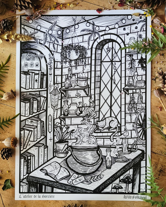 L'Atelier de la Sorcière - 2 formats d'affiche disponibles