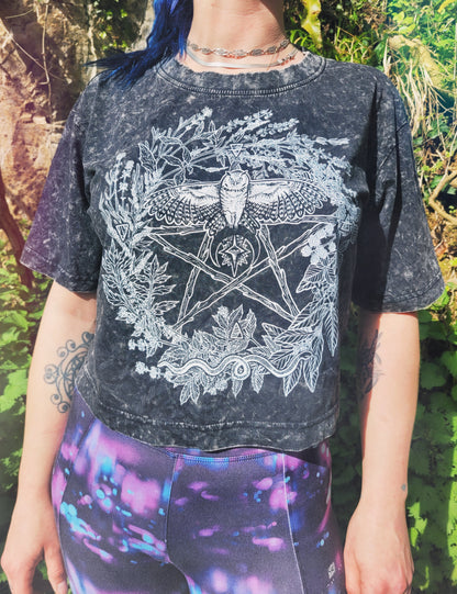 Le Pentacle de l'Herboriste - Crop Top gris