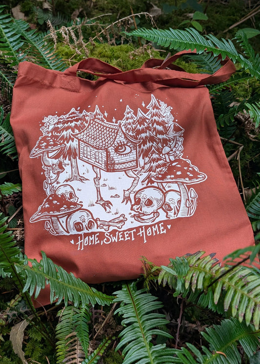 Tote bag Cabane de BabaYaga couleur citrouille