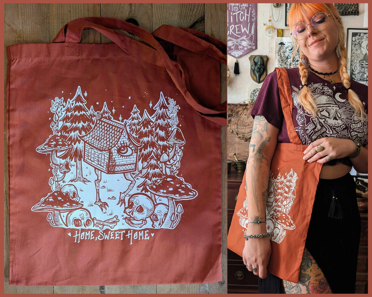 Tote bag Cabane de BabaYaga couleur citrouille