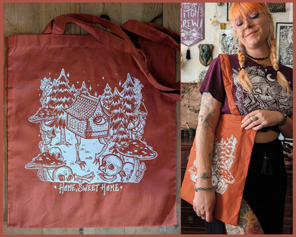 Tote bag Cabane de BabaYaga couleur citrouille