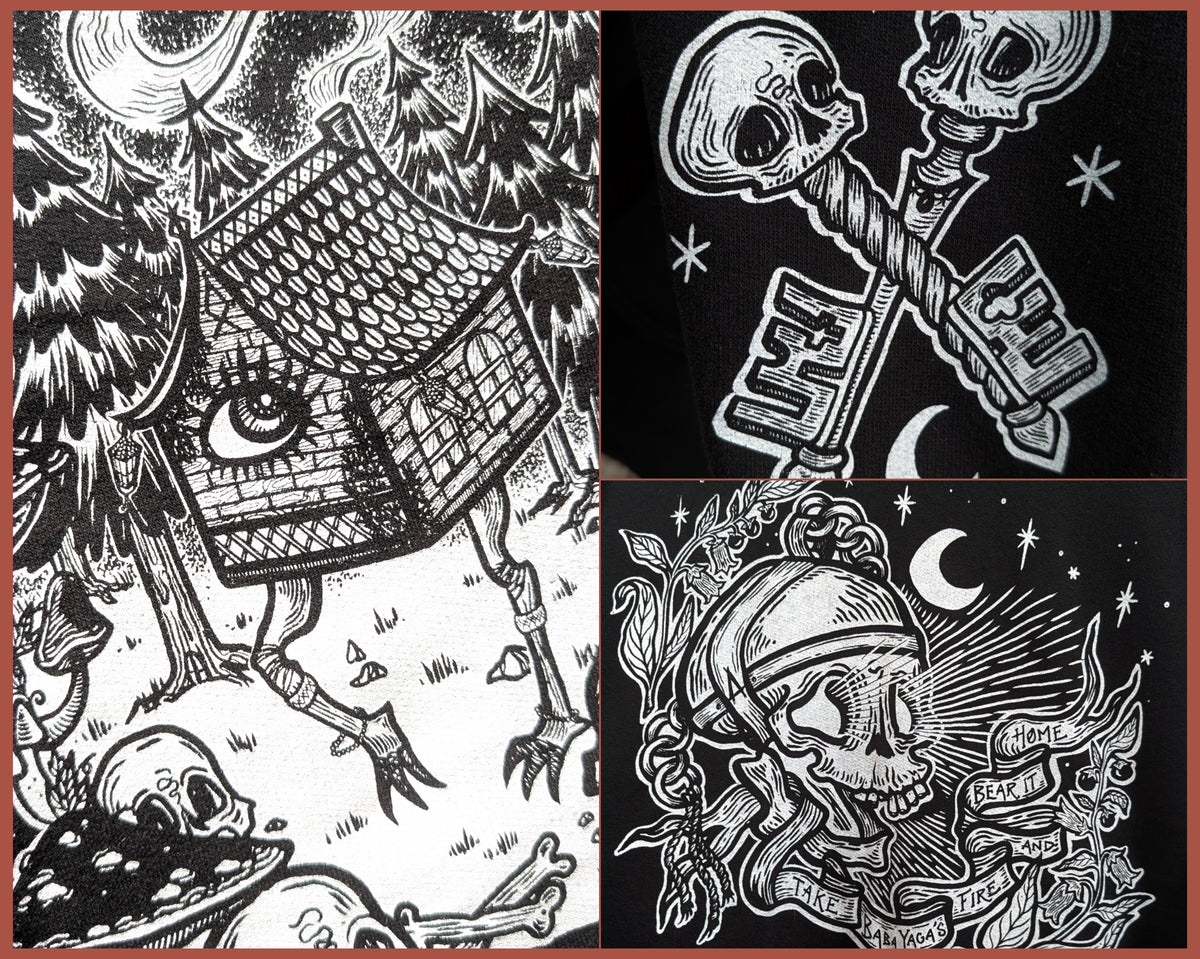 Sweats sans capuches Baba Yaga - 2 illu au choix - (précommandes)