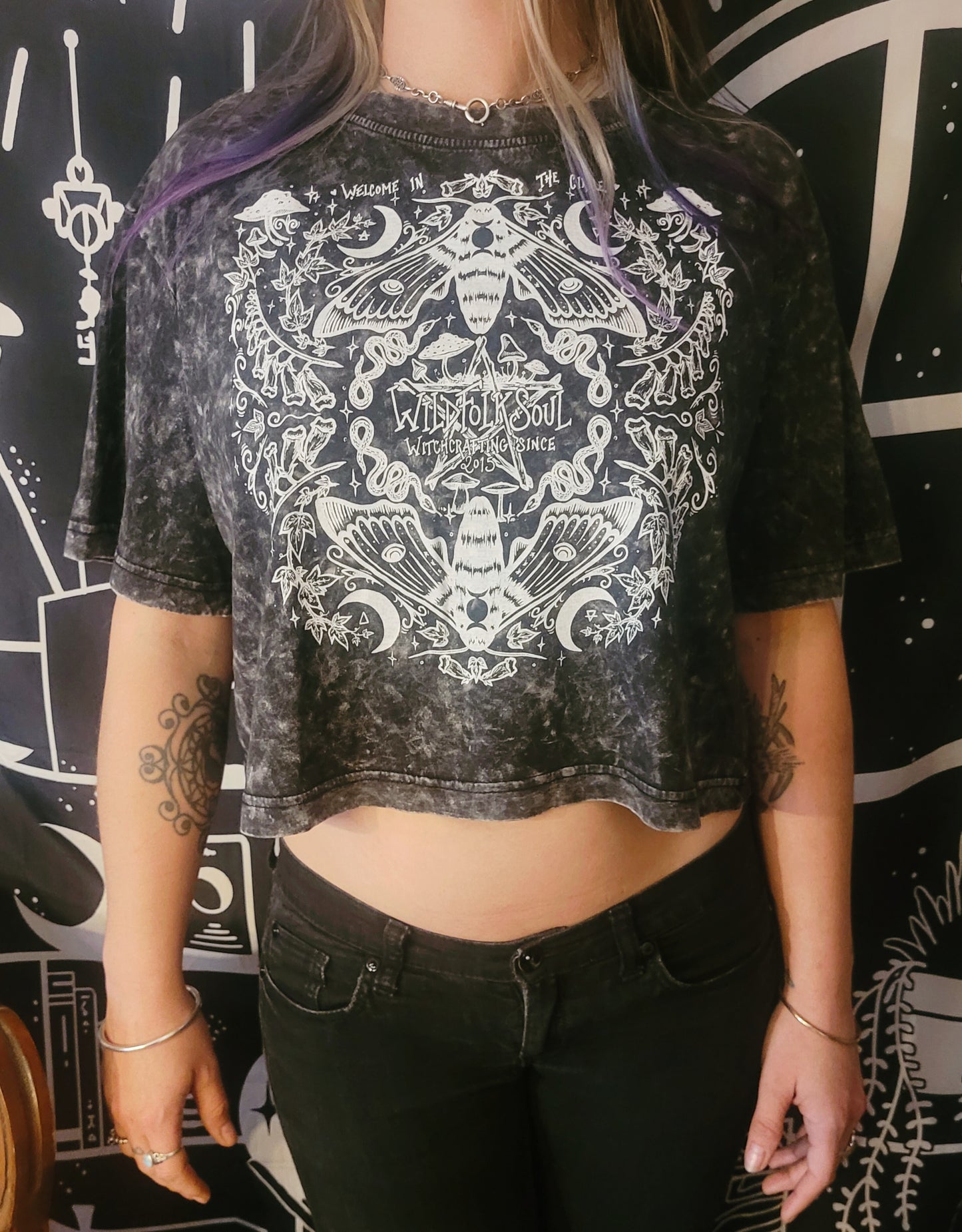 Mystic Midnight - Crop Top gris