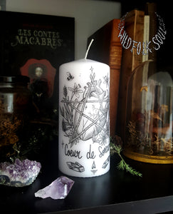 White Witch's Heart candle without fragrance