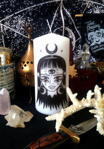 White Mystic Witch candle unscented