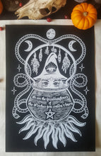 Load image into Gallery viewer, Screen-printed poster The Witch of the Cauldron - A3