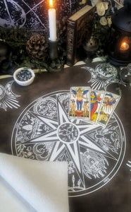 Large Tarot Mat Wheel of the Year of Ishtar and Triple Moon