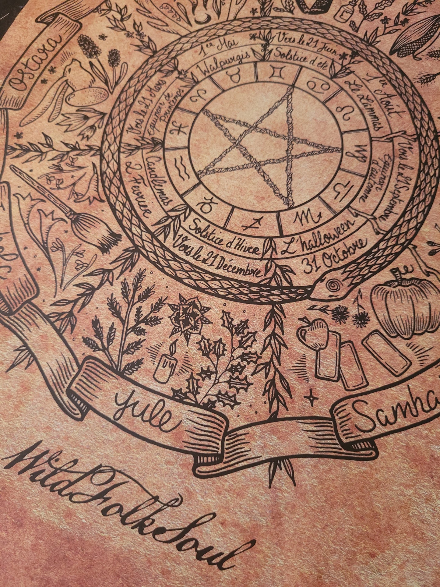 Affiche Roue de l'année & Sabbats format A3