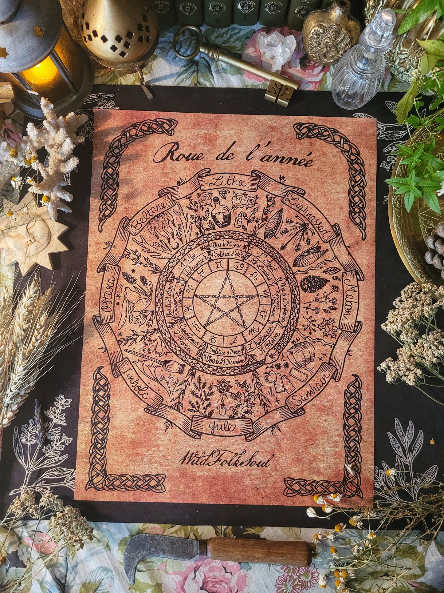Affiche Roue de l'année & Sabbats format A3